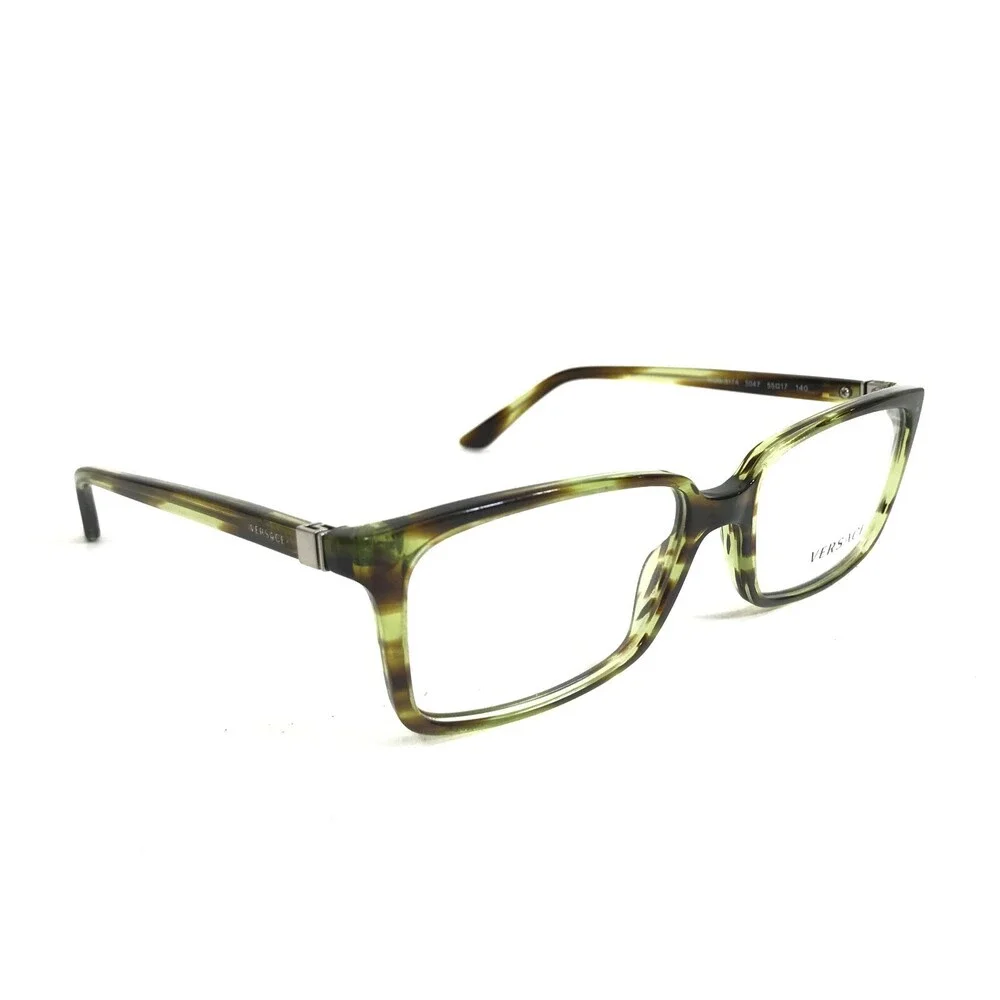 Versace Eyeglasses Frames MOD.3174 5047 Brown Green Tortoise Silver 55-17-140